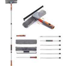 Professional Window Squeegee, Window Cleaning Kit with 2 Microfiber Cloths and Folding Seal, Window Squeegee with Handle