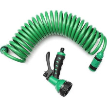 NEÜFU 7.5m Expandable Garden Hose - 7 Spray Patterns - Green - EVA