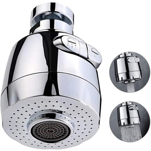 Faucet Aerator - 360 Swivel - Stainless Steel - 2 Adjustable Modes - Universal Interface