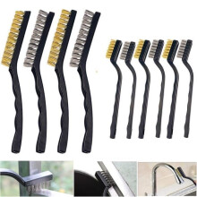 10pcs WOVTE Metal Brushes - Stainless steel/brass brush for cleaning welding slag, rust, and metal paint