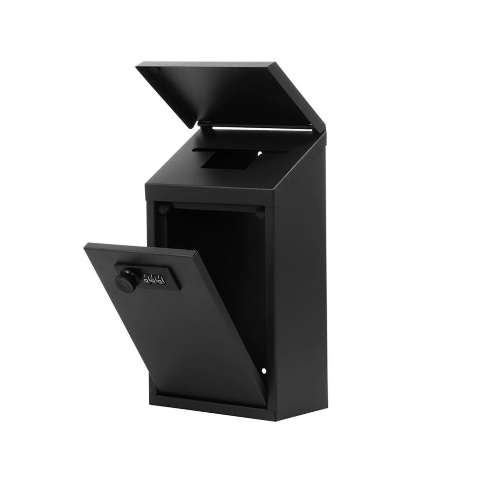 Metal Locking Mailbox Wall Mounted Hanging Mailbox Lockable Outdoor Mail Box For House Ballot & Collection Key Drop Box 4711820501764