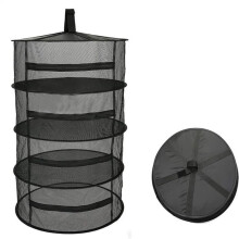 4-Layer Drying Net, Plant Drying Hanging Basket, Foldable Mesh Tier with Zipper, Drying Support.