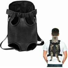 Front-Facing Backpack for Small Dogs, Portable Pet Carrier Bag, Black, Medium YYV