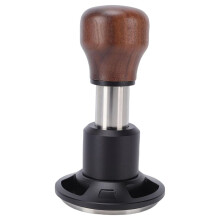 Compactador de Café de 58,5 mm, Prensa de Café em Aço Inoxidável com Mola, Cabo de Nogueira para Extração Uniforme