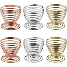 Egg Cup - Set of 6 Stainless Steel Egg Holders - Silver - Gold - Rose Gold