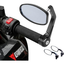 Pair of Universal Motorcycle Rearview Mirrors, 2-Mode Mounting, 22mm Tread, Rotating Mirror, Anti-Glare