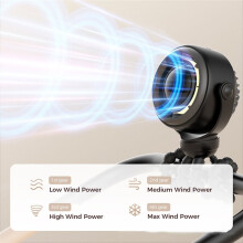 Portable Stroller Fan, Pinch-Proof Baby Fan with 10H Battery, 5-Speed Quiet Clip Fan USB-C Rechargeable Black