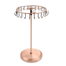 XJYDNCG Rotating Jewelry Holder in Copper-Plated Metal (23 Hooks) - H34.8 x W20.5 cm