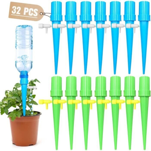 32-piece Drip Irrigation Bottle Set, Drip Irrigation System with Adjustable Valves