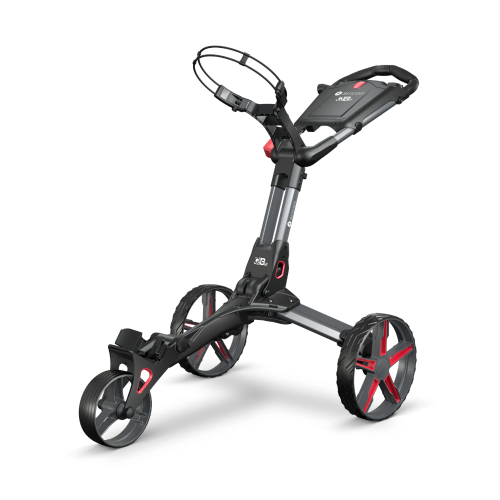(Red) Motocaddy QB2 Golf Trolley Compact 3 Wheel Push Cart Easy Fold EASILOCK