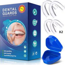 Premium Night Guard na zęby zgrzytające, 8-częściowa formowalna szyna dentystyczna i urządzenie przeciw chrapaniu, 2 rozmiary ochra