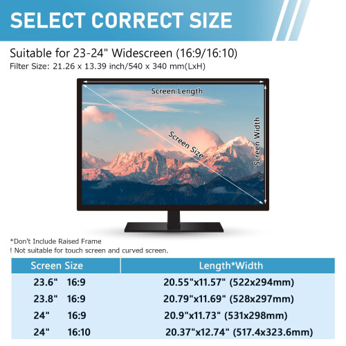 SOPPY 23-24 inch Universal Blue Light Blocking Screen Protector Panel for Desktop Monitors, Anti UV and Blue Light Screen Filter for Monitors, Frame 1