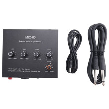 MIC-60 3-Band Equalizer Balanced Mic Preamp Microphone Preamplifier with  Cable and 6.5mm Cable
