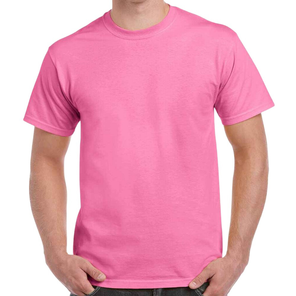 Gildan (M, Azalea) Adults Unisex Heavy Cotton T Shirt Multicoloured