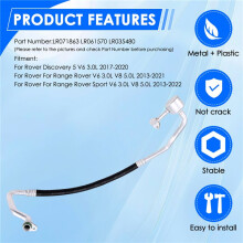 LR071863 Car Refrigerant Hose AC Hose Pipe for 5 V6 3.0L 2017-20 for LR061570 LR035480