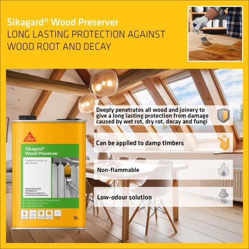 Sika Sikagard Wood Preserver, Clear, 5 Litre 2
