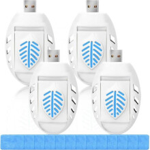 Répulsif anti-moustiques USB à brancher, lot de 4 appareils USB avec 120 comprimés répulsifs, répulsif anti-moustiques électrique porta
