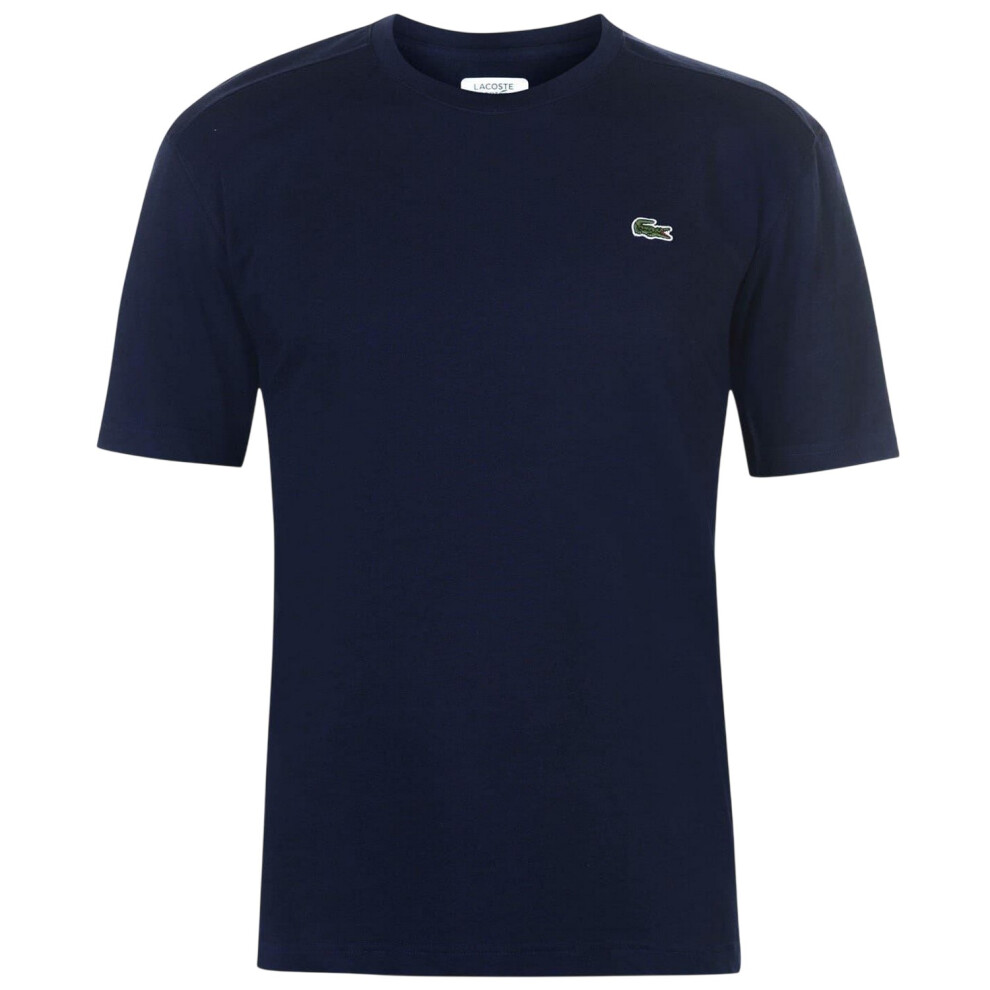 Lacoste (S, Navy) Mens Logo Premium Cotton T-Shirt Blue,Multicoloured