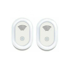Lot de 2 répulsifs à ultrasons contre les moustiques, appareil antiparasitaire électronique pour intérieur, silencieux et sans odeur