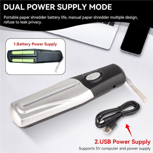 Destructeur de Documents Portable,  Destructeur de Documents Alimenté par USB pour la Maison et le Bureau