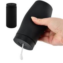 Silicone Dishwashing Soap Dispenser, Dish Soap Squeeze Bottle Silicone Divided Bottle for Kitchen and Bathroom Black