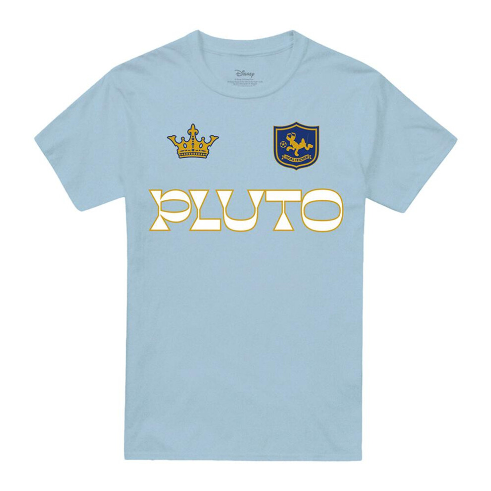 Disney (L, Light Blue) Unisex Adult Pluto Football T-Shirt
