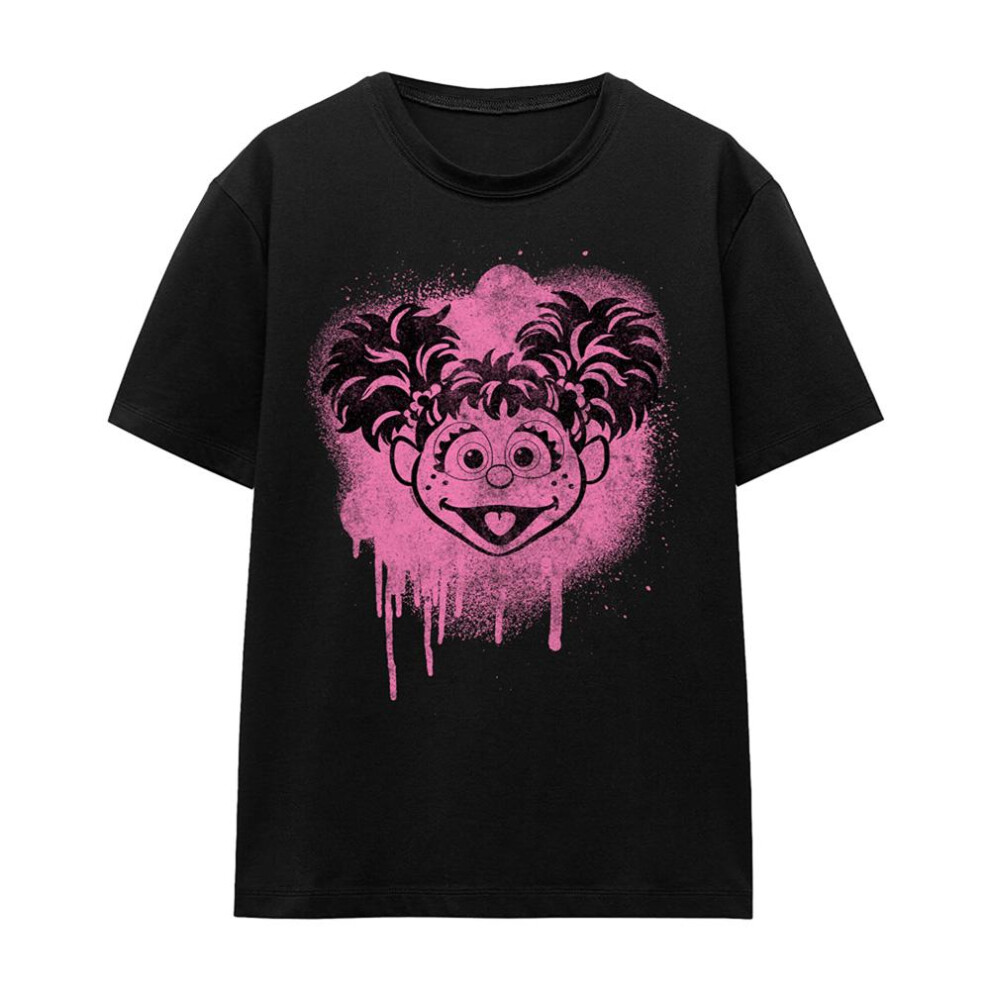 Sesame Street (S, ) Womens/Ladies Spray Face Abby Cadabby Graffiti T-Shirt Black
