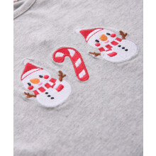 (6 Years, Grey) Beebay Sneeuwpop T-shirt met lange mouwen, grijs