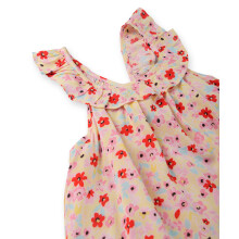 (6-12 Months, Multi-Color) Beebay jurk met bloemenprint, ruches en strik op de rug, veelkleurig.