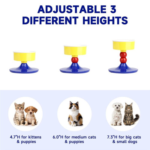Tigela Elevada e Larga para Gatos, Ideal para Comida e Água, com Suporte Ajustável. 2