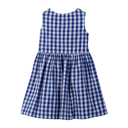 (6-12 Months, Blue) Beebay Y/d check button through dress Blue 1