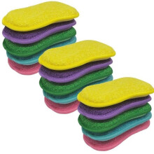 EPONGENIO - Pack of 15 Eco-Friendly Reusable Sponges - Double-Sided - Machine Washable - Scratch-Resistant, Multi-Surface As Seen