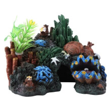 Artificial decoration - Resin - Colored coral - 13x8x9.5 cm - For aquariums and reptiles