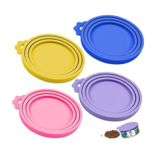 Can Lid, 4-Piece Silicone Can Lids for Dogs, Cats, and Cats, Universal Silicone Lid