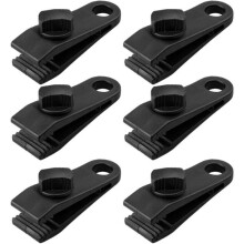 Set of 6 tarp clips, alligator snap tent clips, plastic awning clip set
