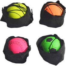 Set of 4 Bouncing Wrist Balls, Rubber Boomerang Balls, Bouncing Sports Balls with Elastic Cord
