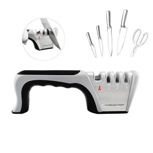 Aiktch - Knife Sharpener - 4 in 1 - Tungsten Steel - Diamond - Ceramic
