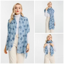 Women's Scarf, Chiffon Shawl, Long Blue Shawl, Wedding Scarf
