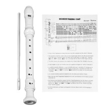 OMABETA 8-Hole Recorder - Flauta Recorder - Lightweight and Portable - ABS Clarinet - White