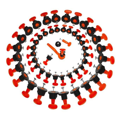 Tile leveler, tile positioning leveler, 50-piece leveling kit and leveling system, n kit