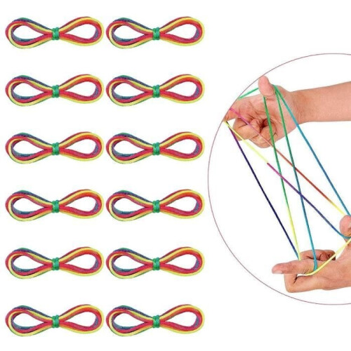 Finger String Game - Rainbow Rope - 12 pieces - White