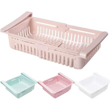 XCOZU Set of 4 Retractable Drawer Organizers for Refrigerator, Storage Box Organizer for Fridge