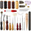 31-piece leather sewing tool set with awl and waxed thread, thimble set 1