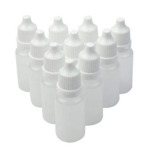 50 Pcs 10ml Empty Bottles for Eye Drops, Liquid Safety Dropper, Plastic