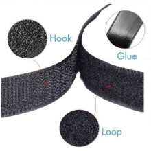 Ultra-strong double-sided adhesive tape with hook and loop backing, white, 20 mm wide, 5 m long (black)