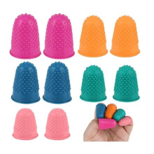 Rubber Finger Cots, 10 PCS Silicone Fingertip Protectors and Finger Cushions, Assorted Colors and 5 Sizes