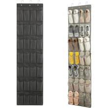 Hanging Shoe Organizer - Strong Mesh - 28 Pockets - White - Durable
