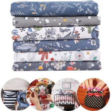 Printed cotton fabric - Brand unknown - 6 pieces - Blue - Light grey - 50 x 40 cm