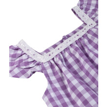 (5 Years, Purple) Beebay Y/d check lace detail dress Purple