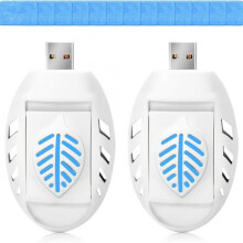 Répulsif à moustiques USB à brancher, lot de 2 avec 90 comprimés répulsifs, anti-moustiques électrique portable pour int